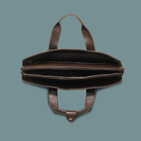 Tveshan Genuine Leather Laptop Messenger Bag For Men